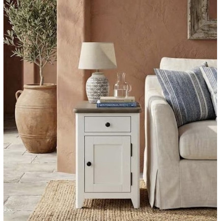 P2728-32 : Tủ Góc , Tủ Trang Trí - Màu Trắng + Nâu